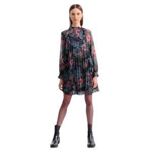 NWT Molly Bracken Freya Pleated Floral Dress Women's Large Fairy Whimsygoth